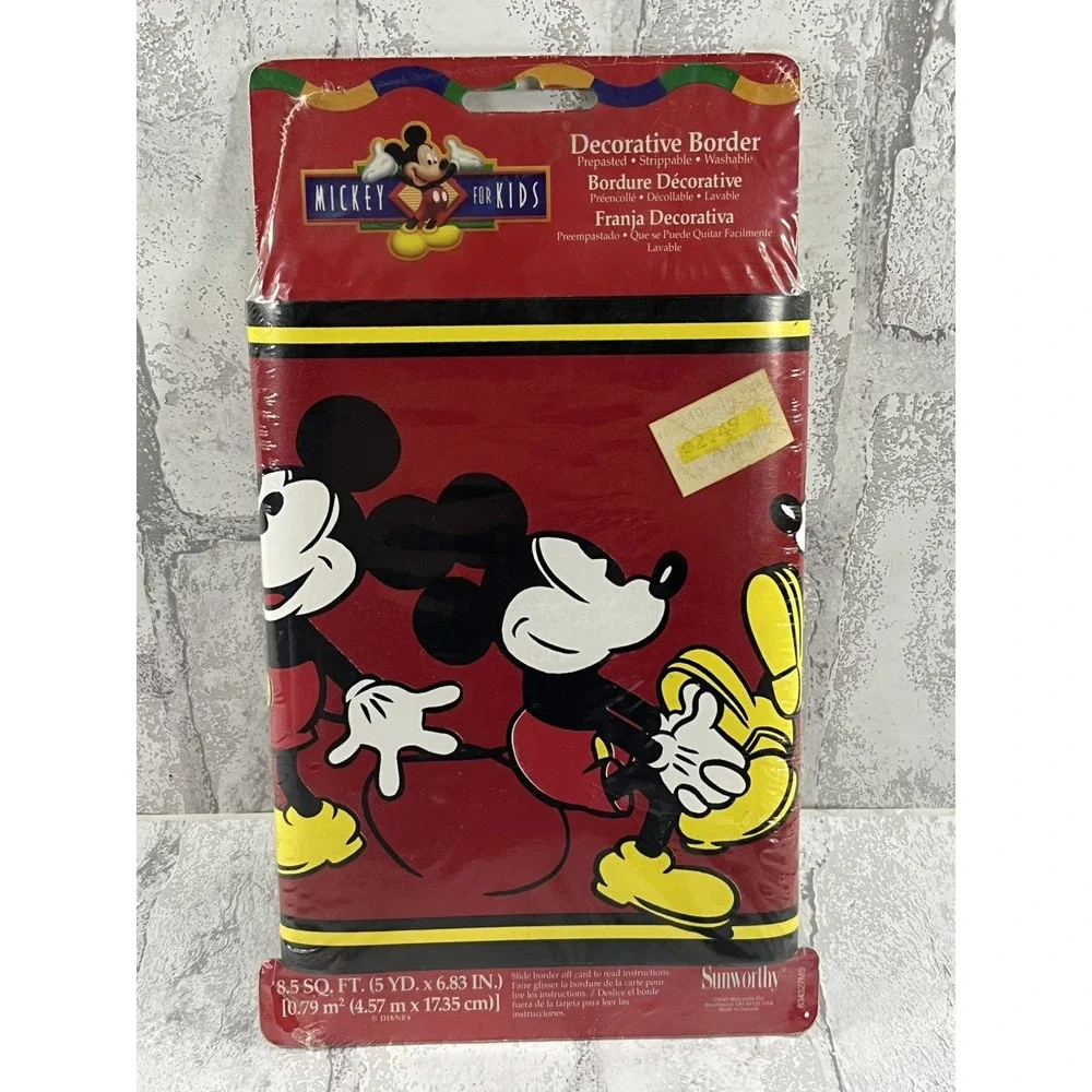 Mickey Mouse Wallpaper Self Stick Border  5 yd x 6.83